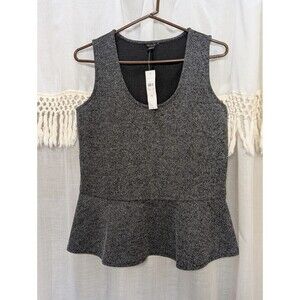 Ann Taylor Knit Peplum Top Womens Size Small Dark Gray Sleeveless New NWT